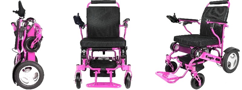 pink lightweight wheelchair